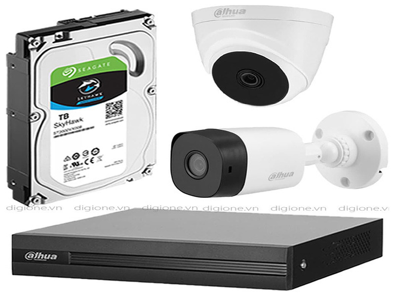 Trọn bộ 2 camera Dahua - có dây
