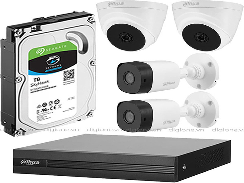 Trọn bộ 4 camera Dahua - có dây