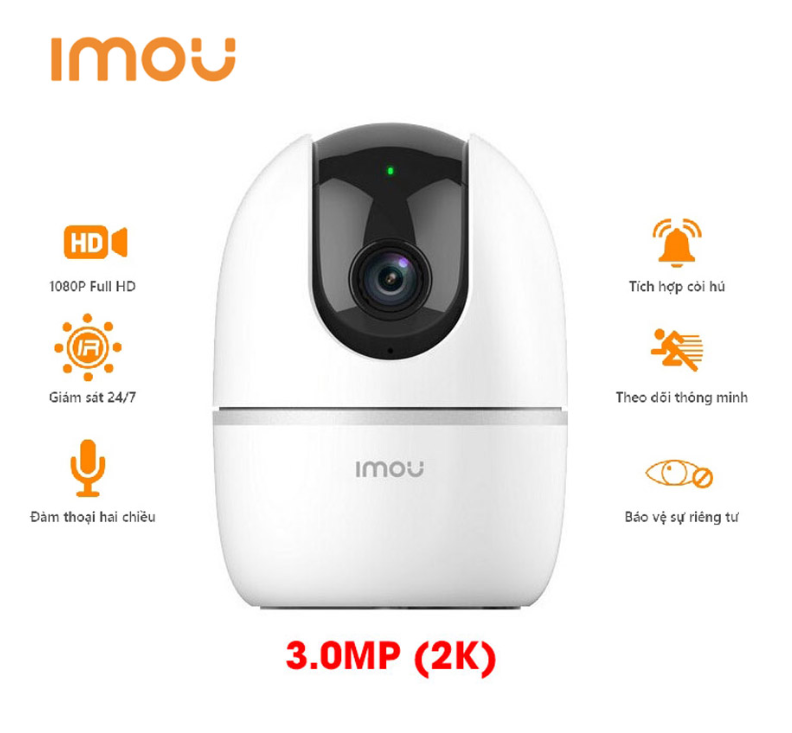 Số lượng >=10 Giảm 2K | Camera Imou IPC-A32EP-L 3MP | Trong nhà | Hồng ngoại 10m | Tích hợp míc và loa | Đàm thoại 2 chiều | Phát hiện chuyển động, ph