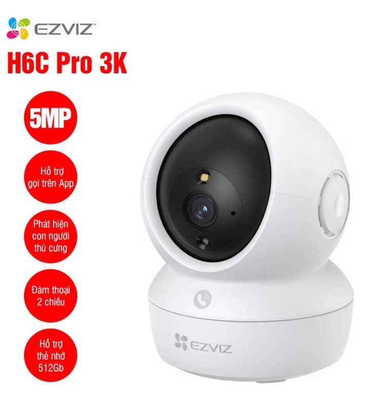 Số lượng >=5 Giảm 3K | Camera WiFi EZVIZ H6C Pro 3K 5MP; 24T