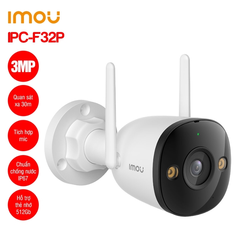 Camera Wifi ngoài trời 3MP IMOU IPC-F32P; 24T