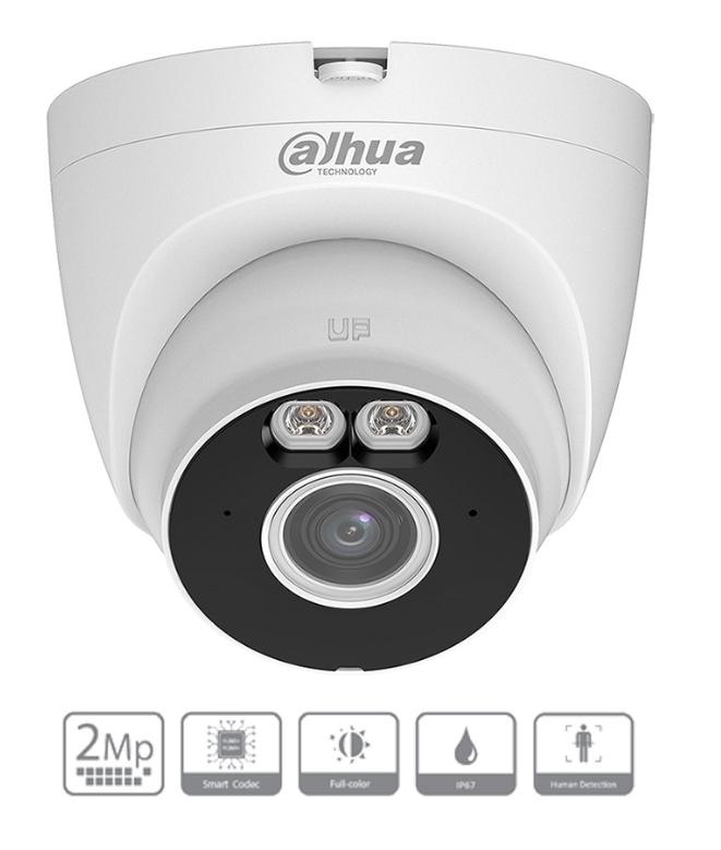 Camera WIFI Full color Dome Turret A1 2MP DAHUA DH-T2A-LED/ Chống ngược sáng DWDR/ Phát hiện chuyển động, phát hiện con người/ Có Mic/ ONVIF, tên miền