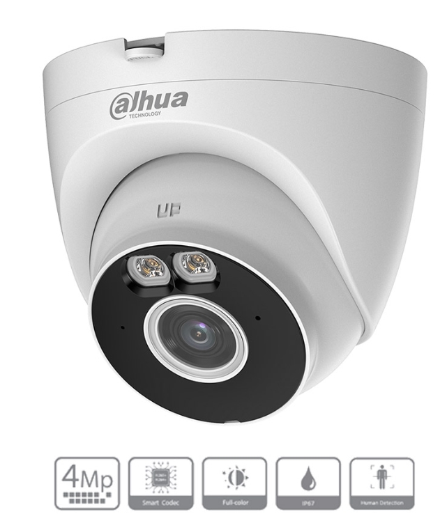 Camera WIFI Full color Dome Turret A1 4MP DAHUA DH-T4A-LED/ Tầm xa đèn LED 30m/ Chống ngược sáng DWDR/ Phát hiện chuyển động, phát hiện con người/ Có
