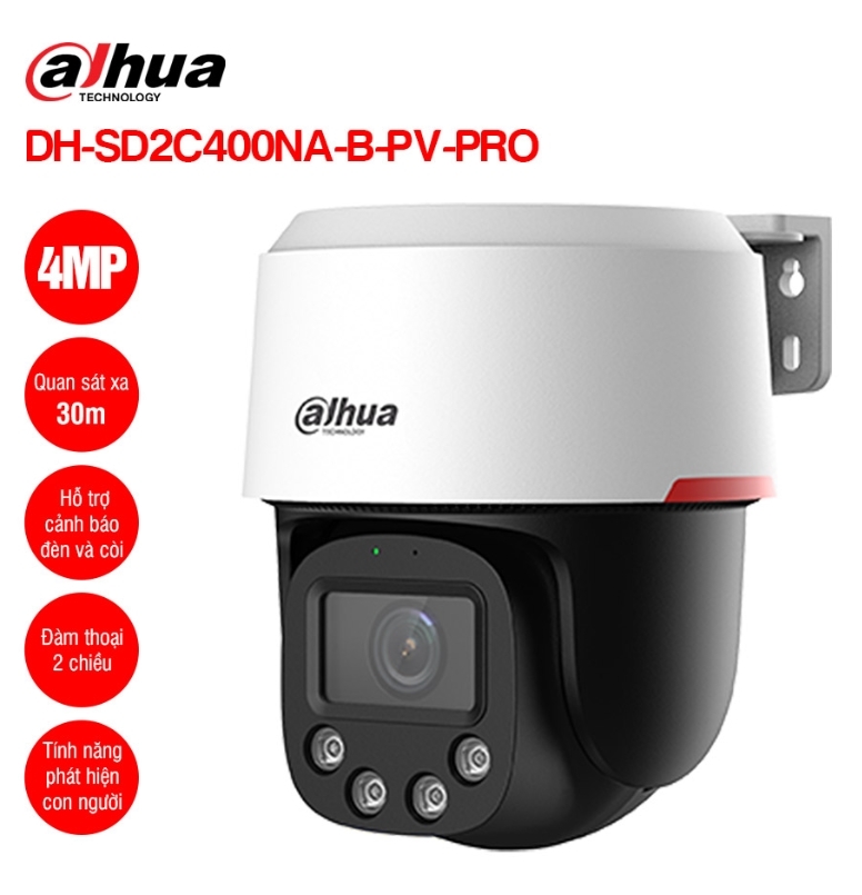Camera PTZ DAHUA DH-SD2C400NA-B-PV-PRO WizColor 4MP; 24T