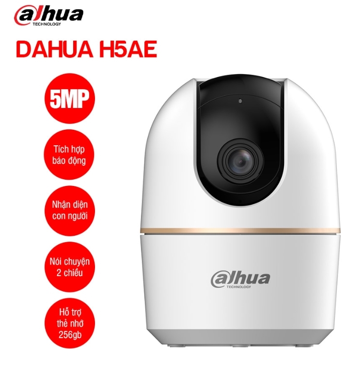 Camera Wifi quay quét trong nhà Hero A1 5MP DAHUA DH-H5AE | Tầm xa hồng ngoại 10m | Tích hợp mic và loa, hỗ trợ đàm thoại 2 chiều | Tích hợp báo động