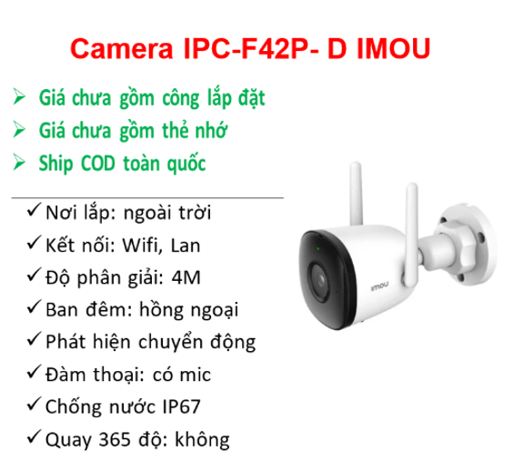 Camera IP Imou F42P 4MPX có mic ; 24T