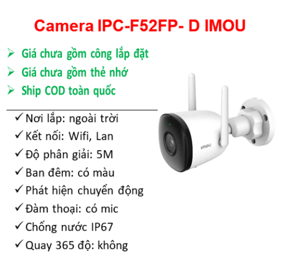 Camera IP IMOU IPC-F52FP; 24T