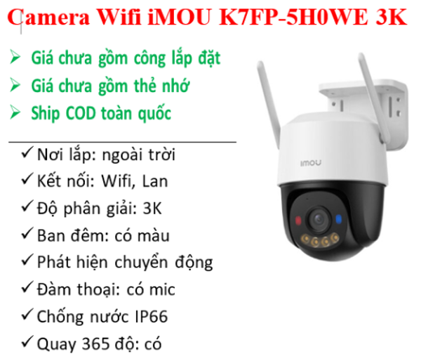 Camera Wifi iMOU Cruiser SC 3K 5MP (IPC-K7FP-5H0WE); 24T
