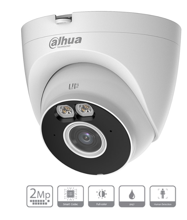 Camera WIFI Full color Dome Turret A1 2MP DAHUA DH-T2A-LED/ Chống ngược sáng DWDR/ Phát hiện chuyển động, phát hiện con người/ Có Mic/ ONVIF, tên miền