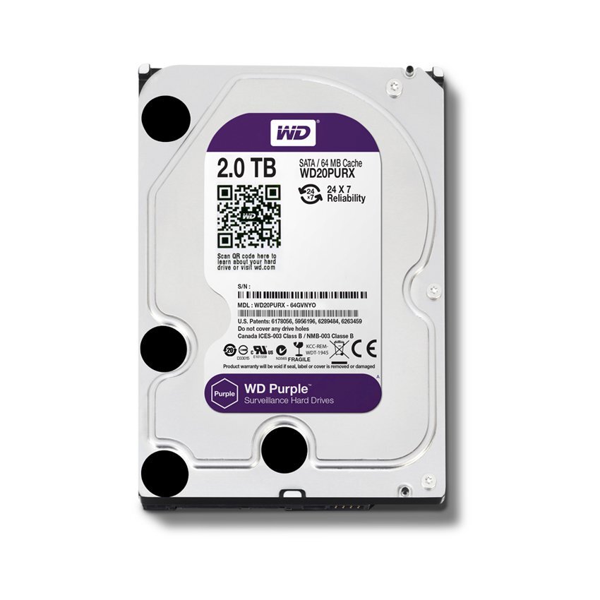 HDD 2TB Western Digital Purple (Tím) WD23PURZ | Chính hãng; 24T