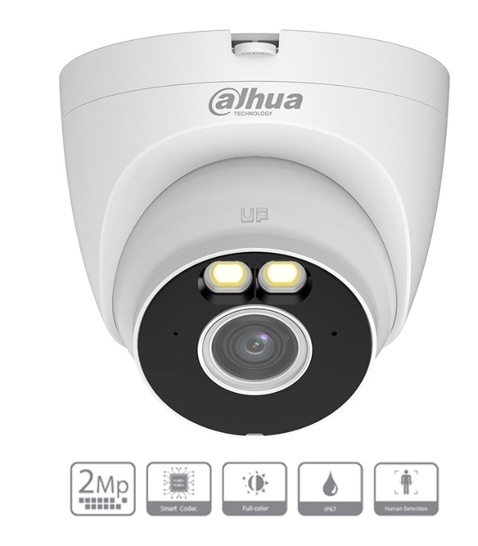 Camera WIFI Full color Dome Turret A1 2MP DAHUA DH-T2A-LED/ Chống ngược sáng DWDR/ Phát hiện chuyển động, phát hiện con người/ Có Mic/ ONVIF, tên miền