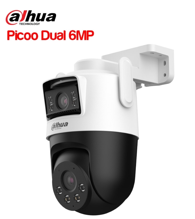 Camera Wifi 2 Ống kính Ngoài trời 6MP DAHUA DH-P3D-3F-PV | Báo động đèn và còi hú | Tích hợp Micro và Loa, đàm thoại 2 chiều | Hỗ trợ thẻ 256GB, ONVIF