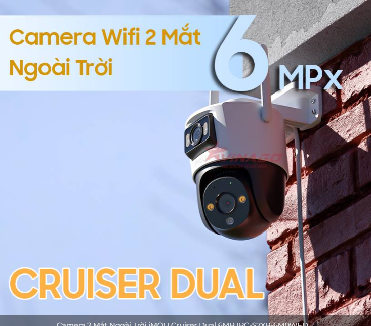 Camera Wifi iMOU 6MP IPC-S7XP-6M0WED (6MP, 2 ống kính, Xoay 360, đàm thoại 2 chiều); 24T