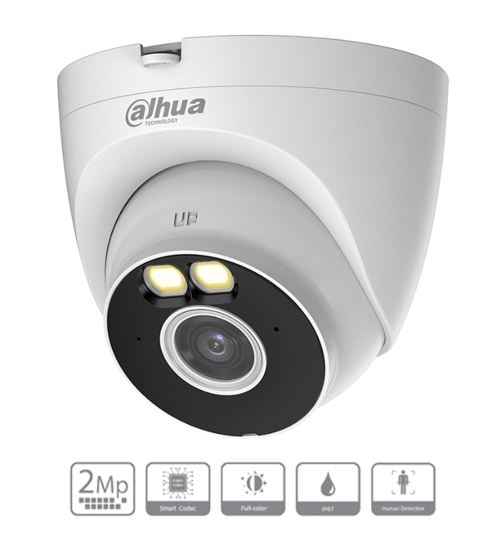 Camera WIFI Full color Dome Turret A1 2MP DAHUA DH-T2A-LED/ Chống ngược sáng DWDR/ Phát hiện chuyển động, phát hiện con người/ Có Mic/ ONVIF, tên miền