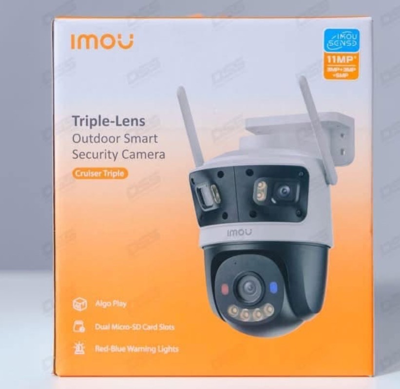Camera 3 Ống kính Ngoài trời IMOU IPC-S7UP-11M0WED 11MP | Ống kính cố định: 3MP, Ống kính quay quét: 5MP | Tầm nhìn ban đêm: 30m | Tích hợp Mic & Loa.