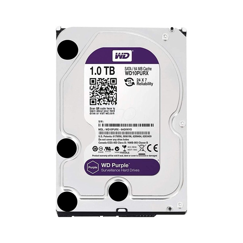 HDD 1TB Western Digital Purple (Tím) WD10PURZ | Chính hãng; 24T