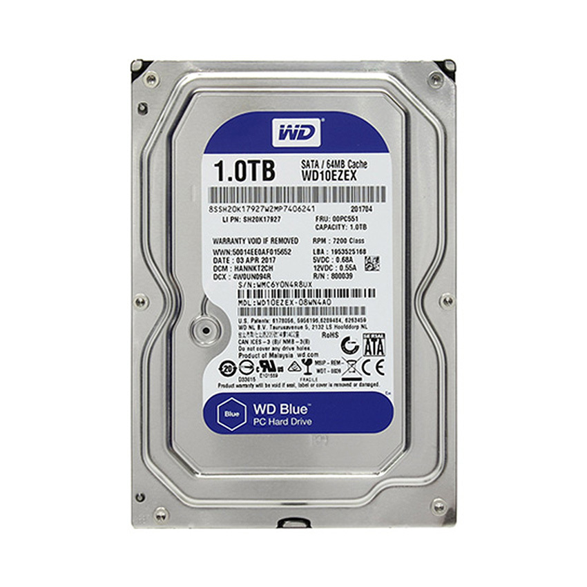 HDD 1TB  WD Blue 3.5, SATA, 1TB WD10EZEX; 24T