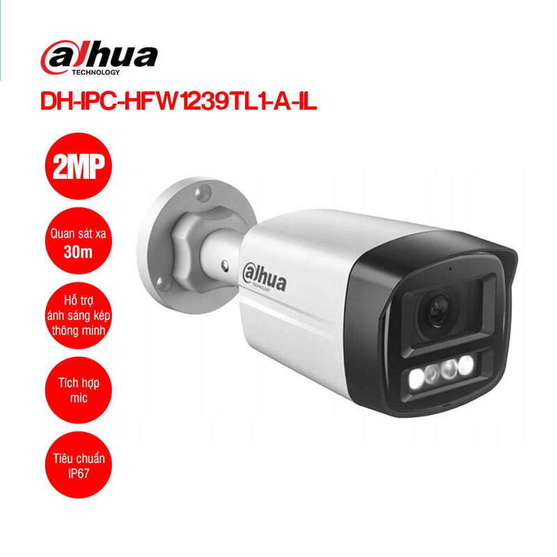 Camera Dahua IP 2MP DAHUA DH-IPC-HFW1239TL1-A-IL