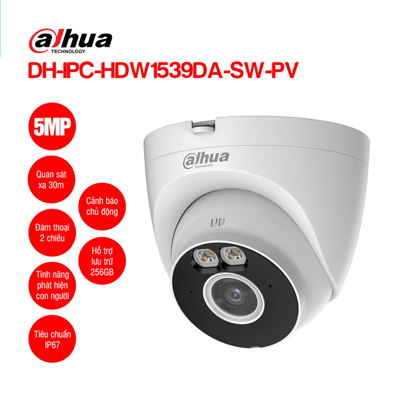 Camera IP Wifi 5MP DAHUA DH-IPC-HDW1539DA-SAW-IL